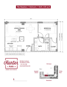 The Houston | 1 Bedroom | 1 Bath | 638 sq ft*